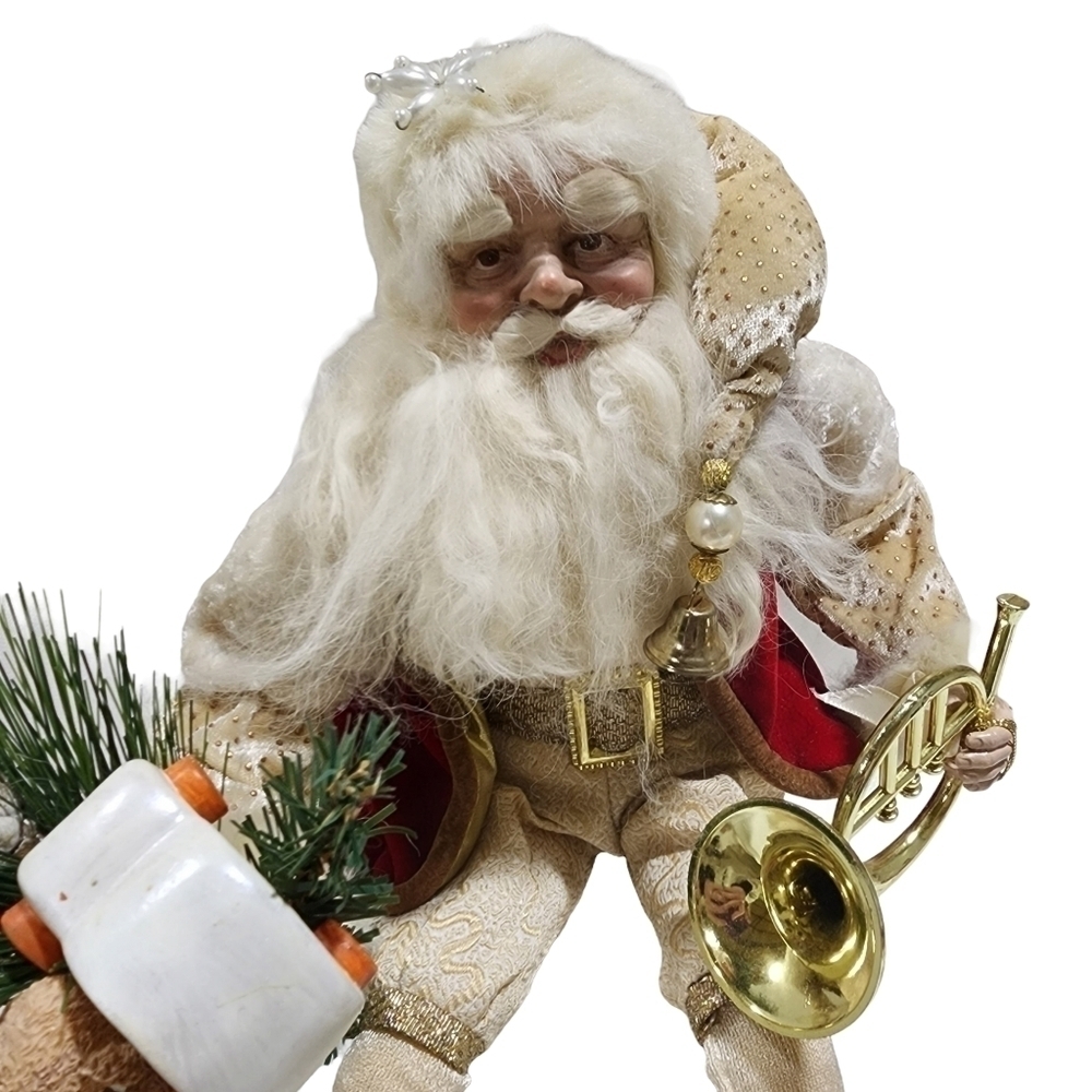 Vintage Large 18" Old World Santa shelf sitter rustic detailed face poseable - Picture 12 of 12